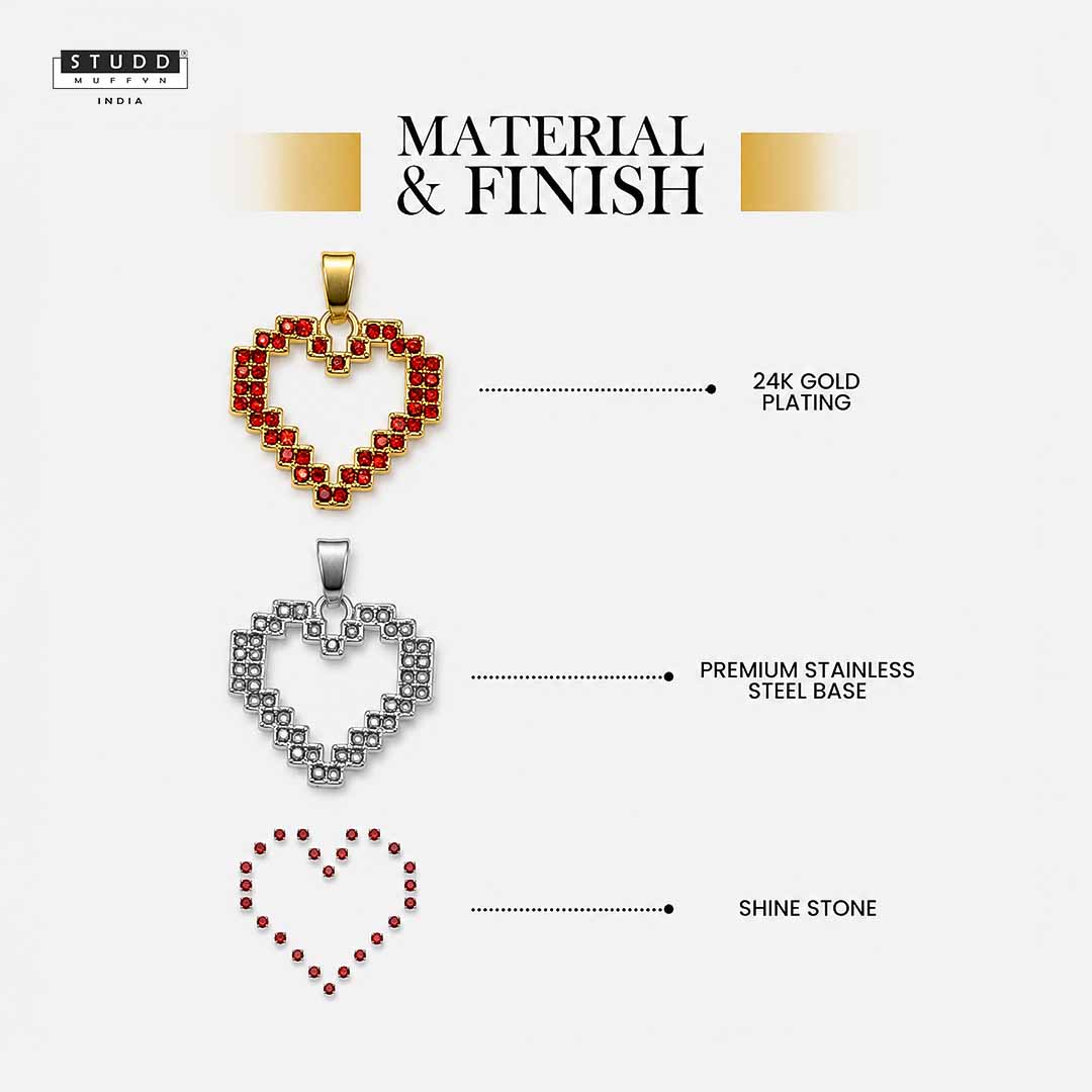 Red Heart Pixel Pendant @99 - Image 2