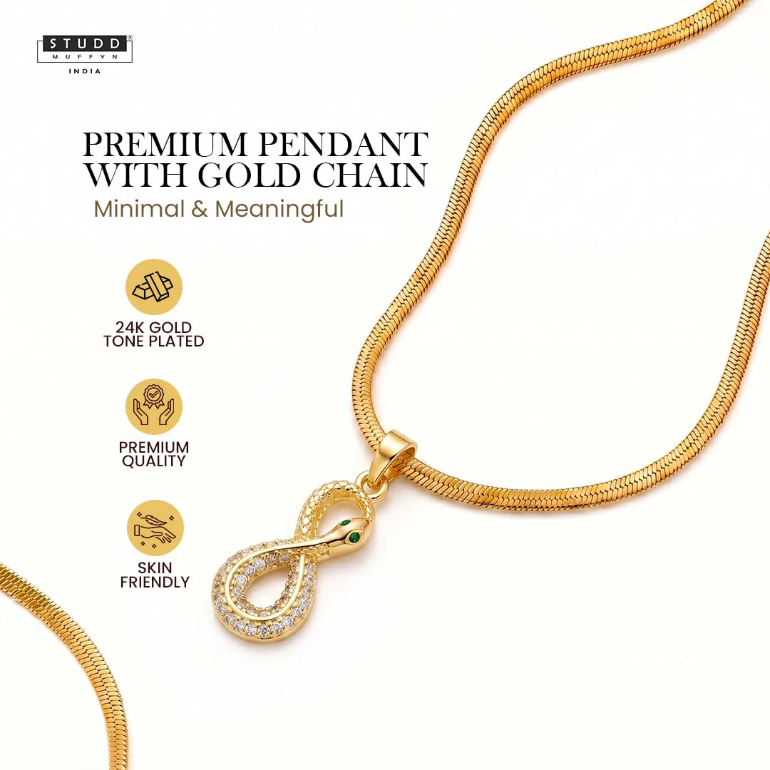 Revival Venom Loop Pendant – 24K Gold Tone Plated [With Chain] - Image 2