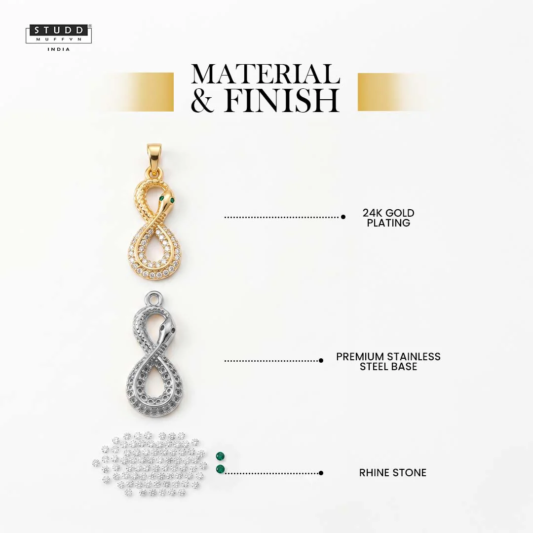 Revival Venom Loop Pendant – 24K Gold Tone Plated [With Chain] - Image 3