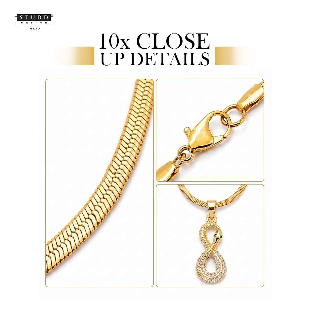 Revival Venom Loop Pendant – 24K Gold Tone Plated [With Chain] - Image 5