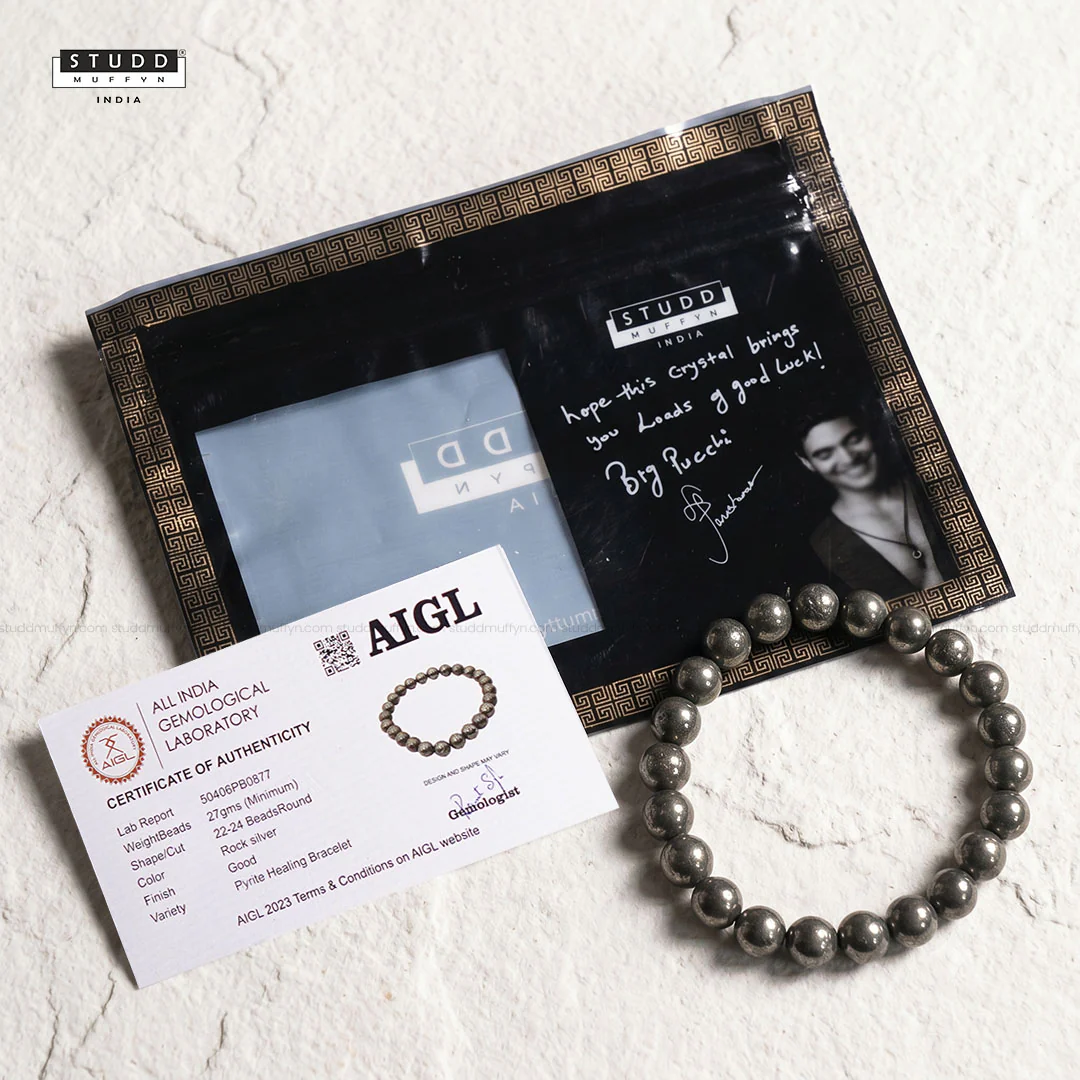 Richie Rich Combo (Pyrite bracelet + Black Obsidian Bracelet) - Image 11