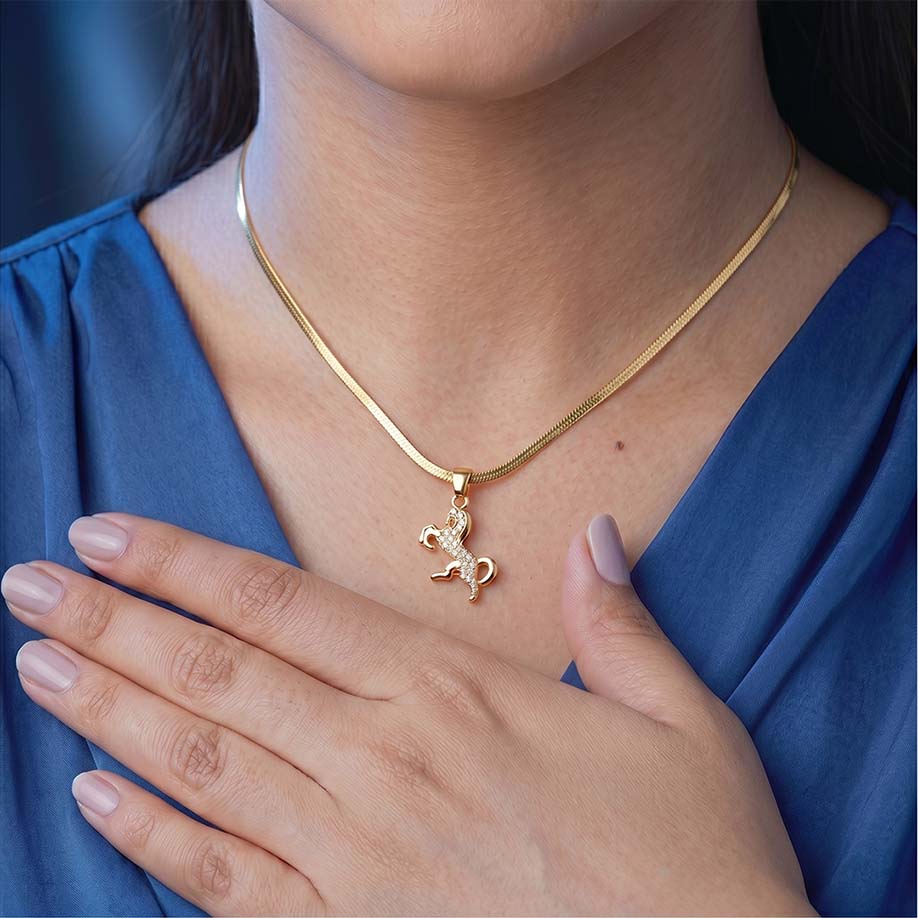 Ride Your Destiny Horse Pendant - 24k Gold Tone Plated [ Gold Chain ] - Image 10