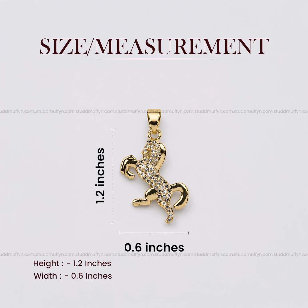 Ride Your Destiny Horse Pendant - 24k Gold Tone Plated [ Gold Chain ] - Image 9