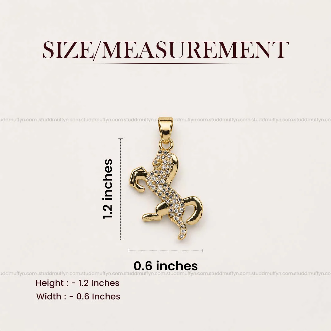 Ride Your Destiny Horse Pendant - 24k Gold Tone Plated [Black Chain] - Image 10