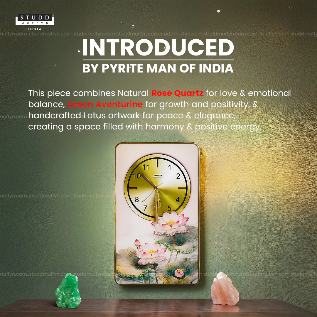 Rose Quartz-Aventurine Lotus Clock - Image 3