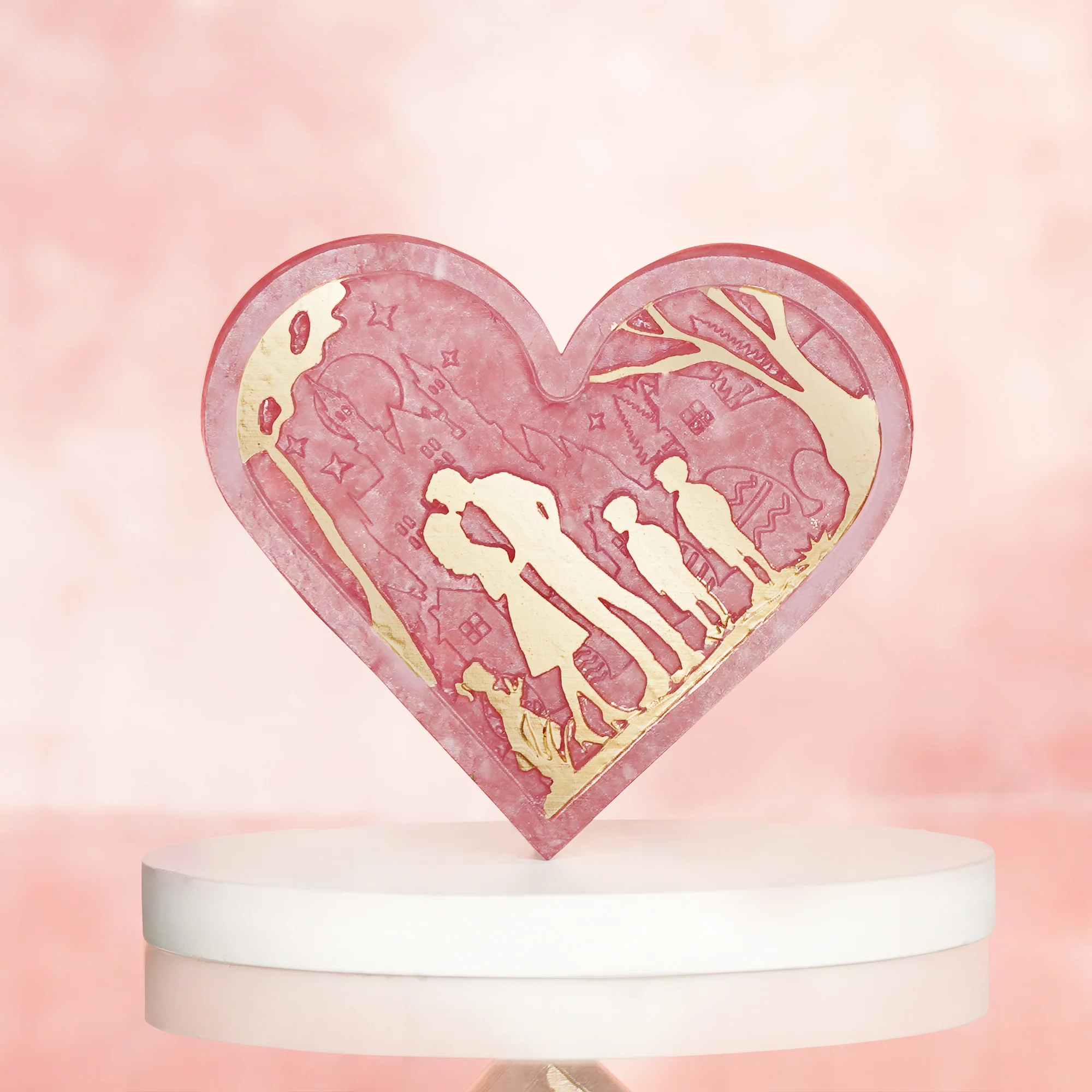 Rose Quartz Family Heart - Image 2
