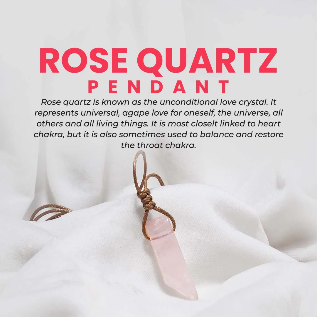⁠Rose Quartz Pencil Pendant - Image 2