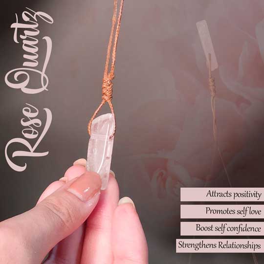 ⁠Rose Quartz Pencil Pendant - Image 6