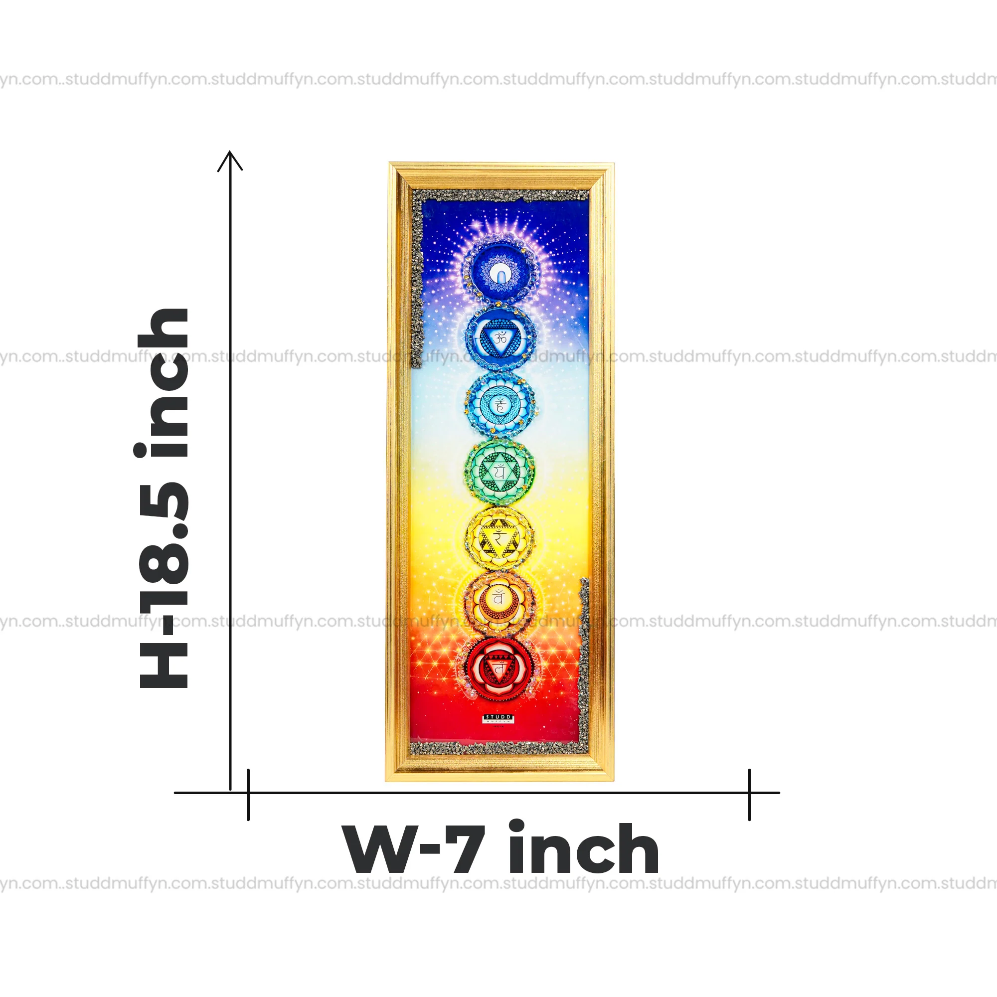 Seven Chakras Pyrite Frame - Image 7