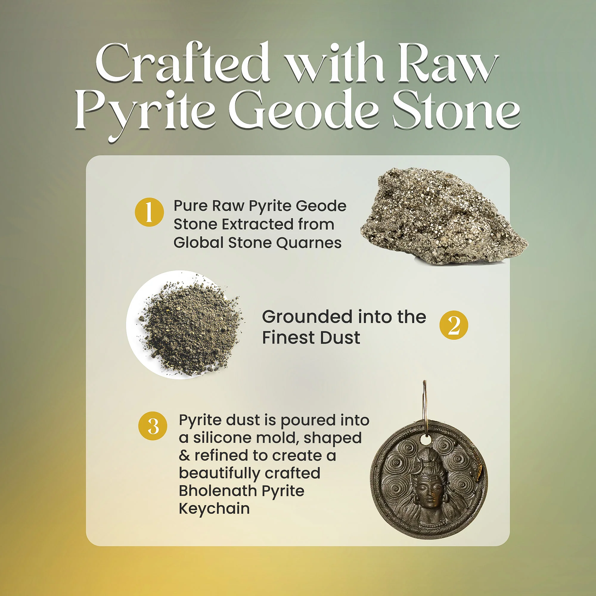 Bholenath Pyrite Keychain - Image 3