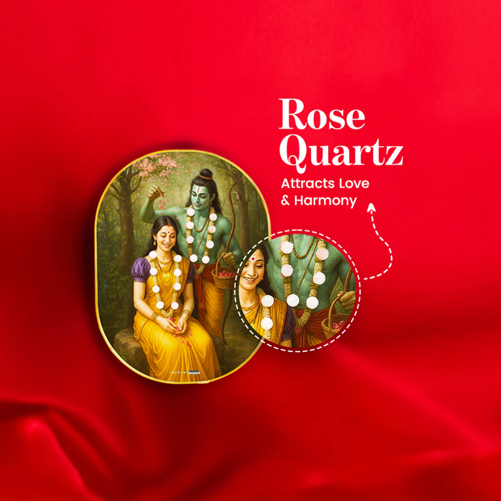Sita Ram Rose Quartz Plate [ Rounded Rectangle ] - Image 4