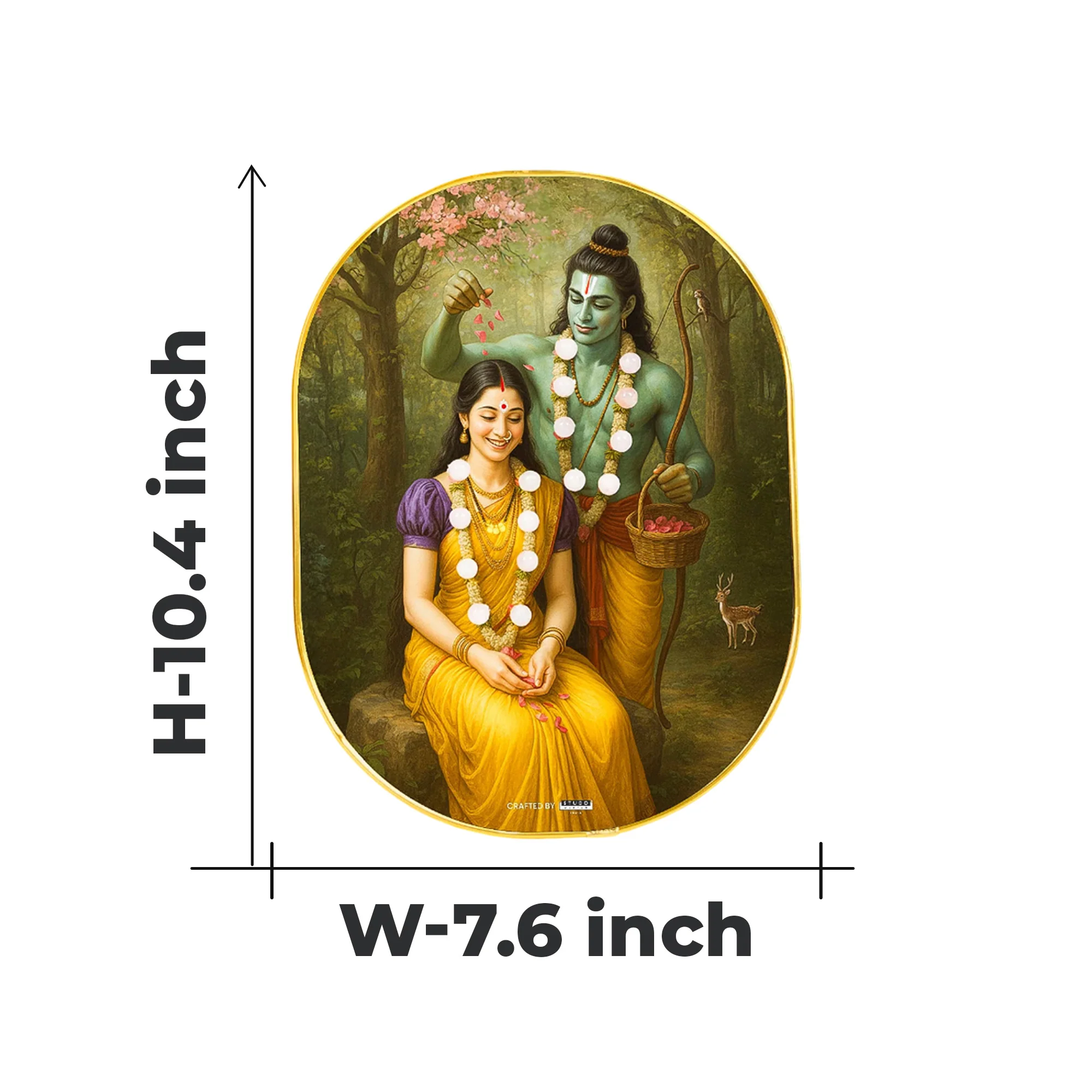 Sita Ram Rose Quartz Plate [ Rounded Rectangle ] - Image 6
