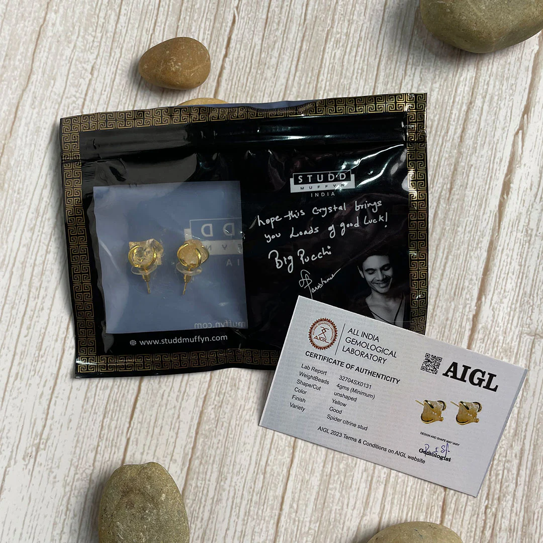Citrine Spider Studs - Image 5