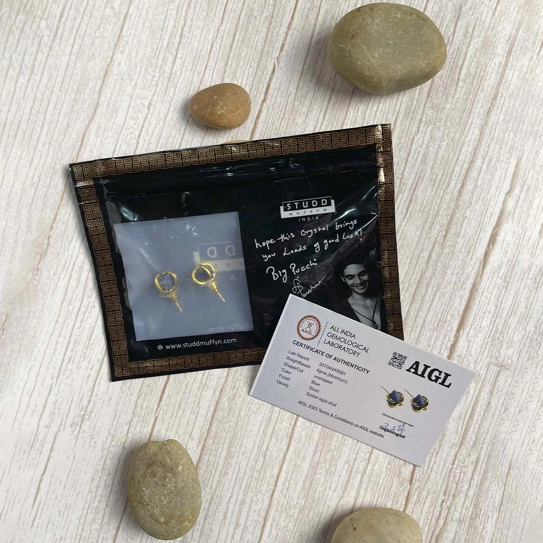 Lapis Lazuli Spider Studs - Image 4