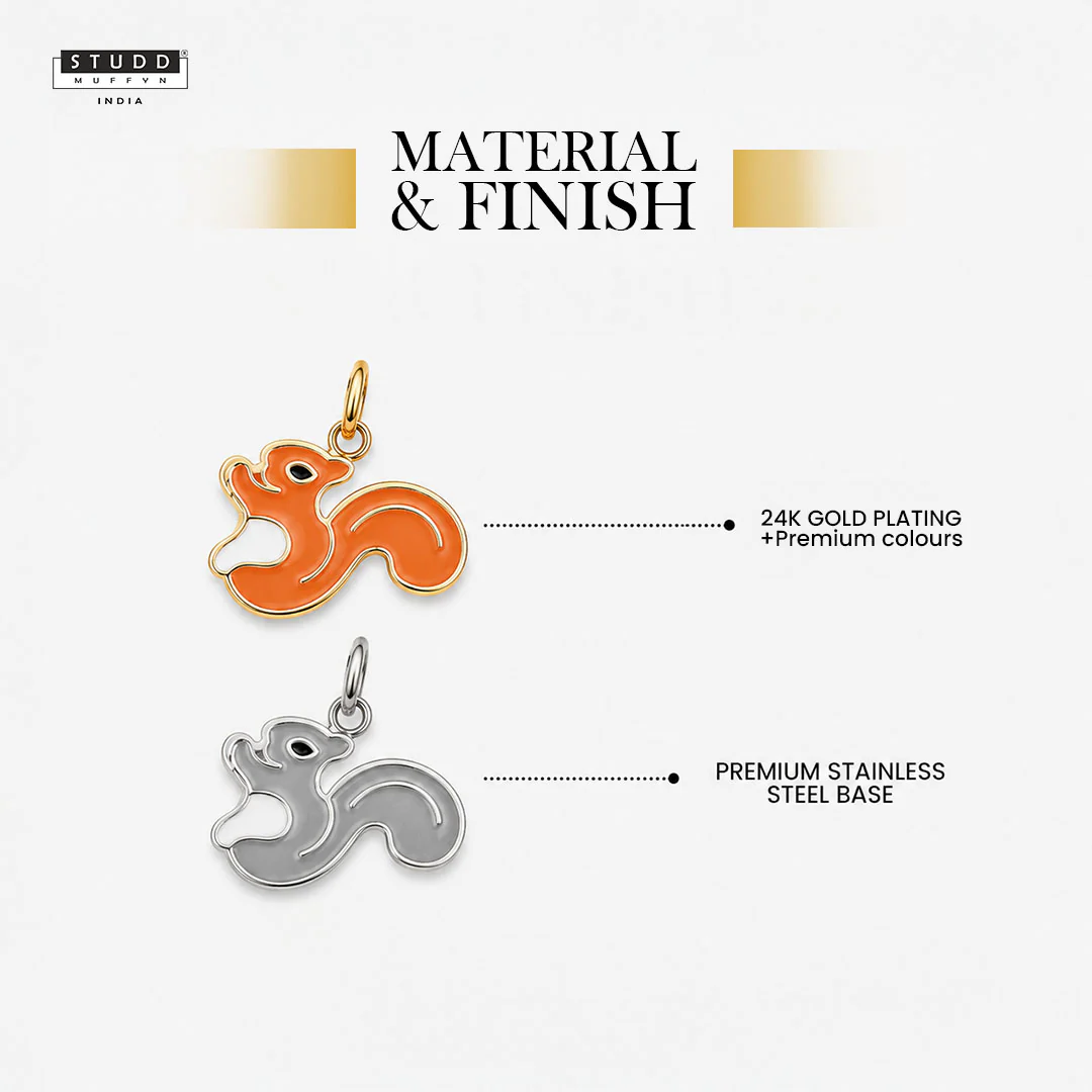 Squirrel Pendant - 24k Gold Plated [ With Chain ] - Image 3