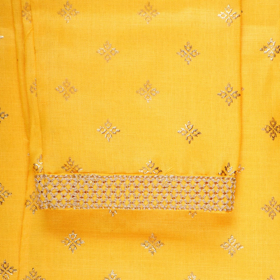 Yellow Block Print Kurta - Image 6