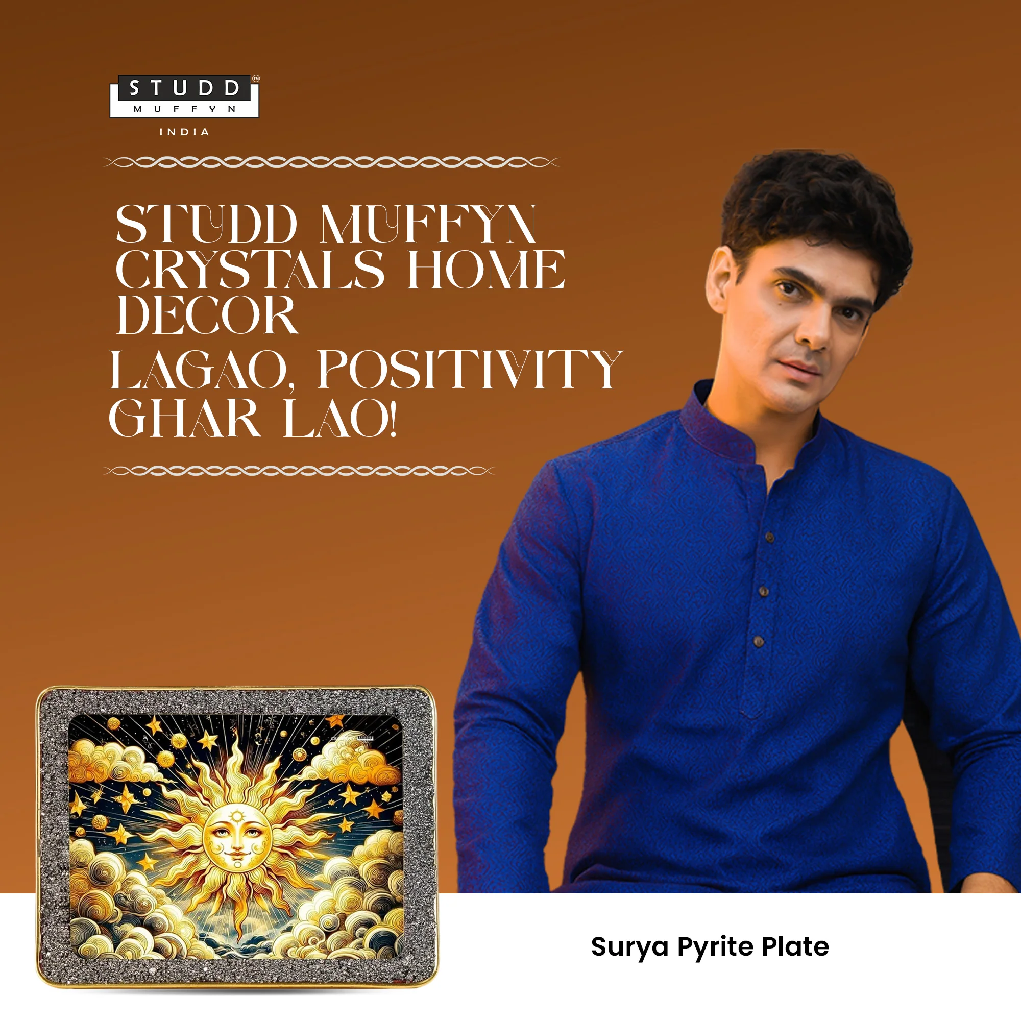Surya Pyrite Plate by Studd Muffyn [Rectangle Shape] - Image 4