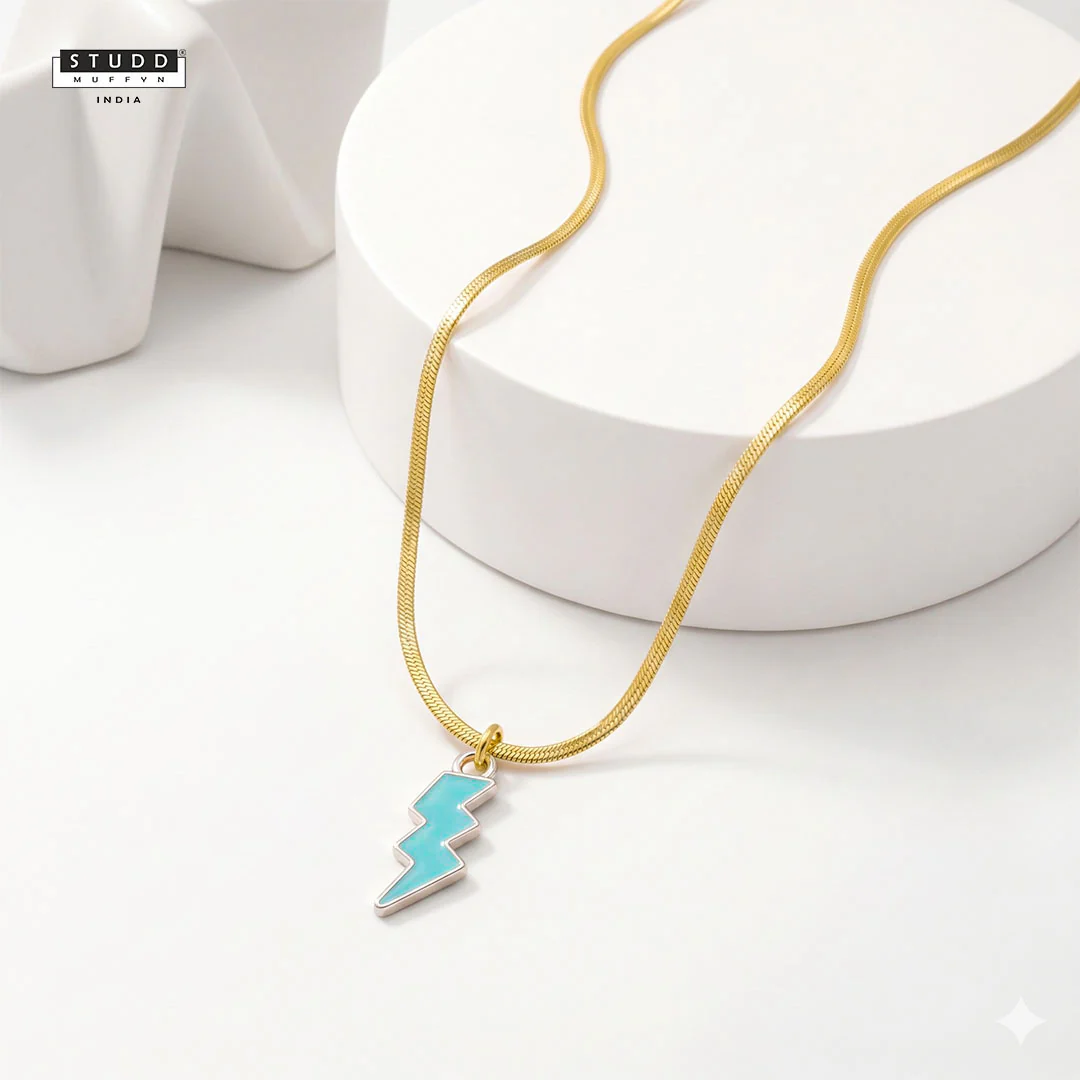 Thunder Pendant - 24k Gold Plated [ With Chain ]