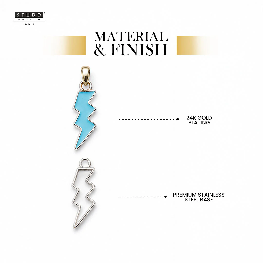 Thunder Pendant - 24k Gold Plated [ With Chain ] - Image 3