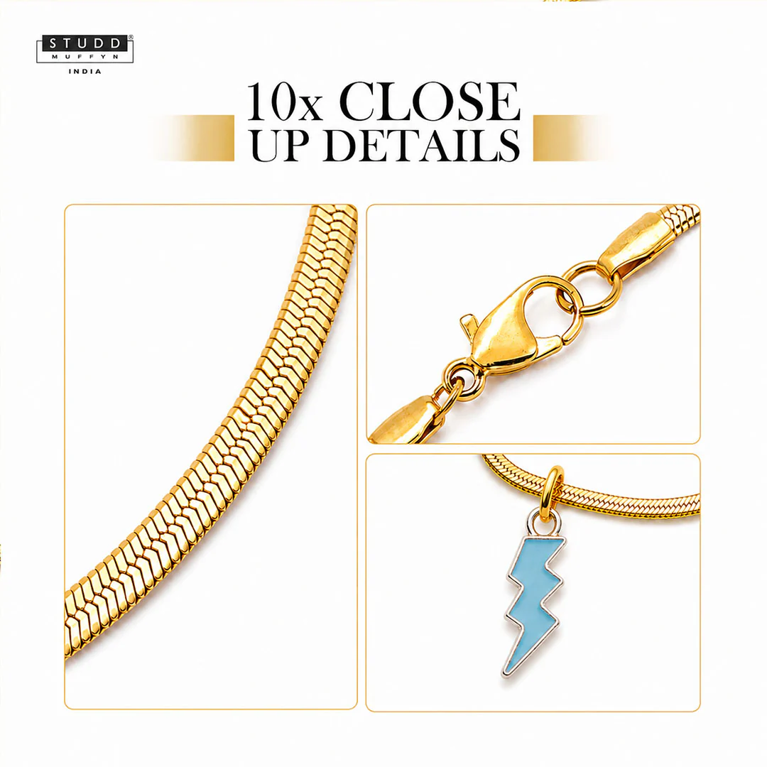 Thunder Pendant - 24k Gold Plated [ With Chain ] - Image 5