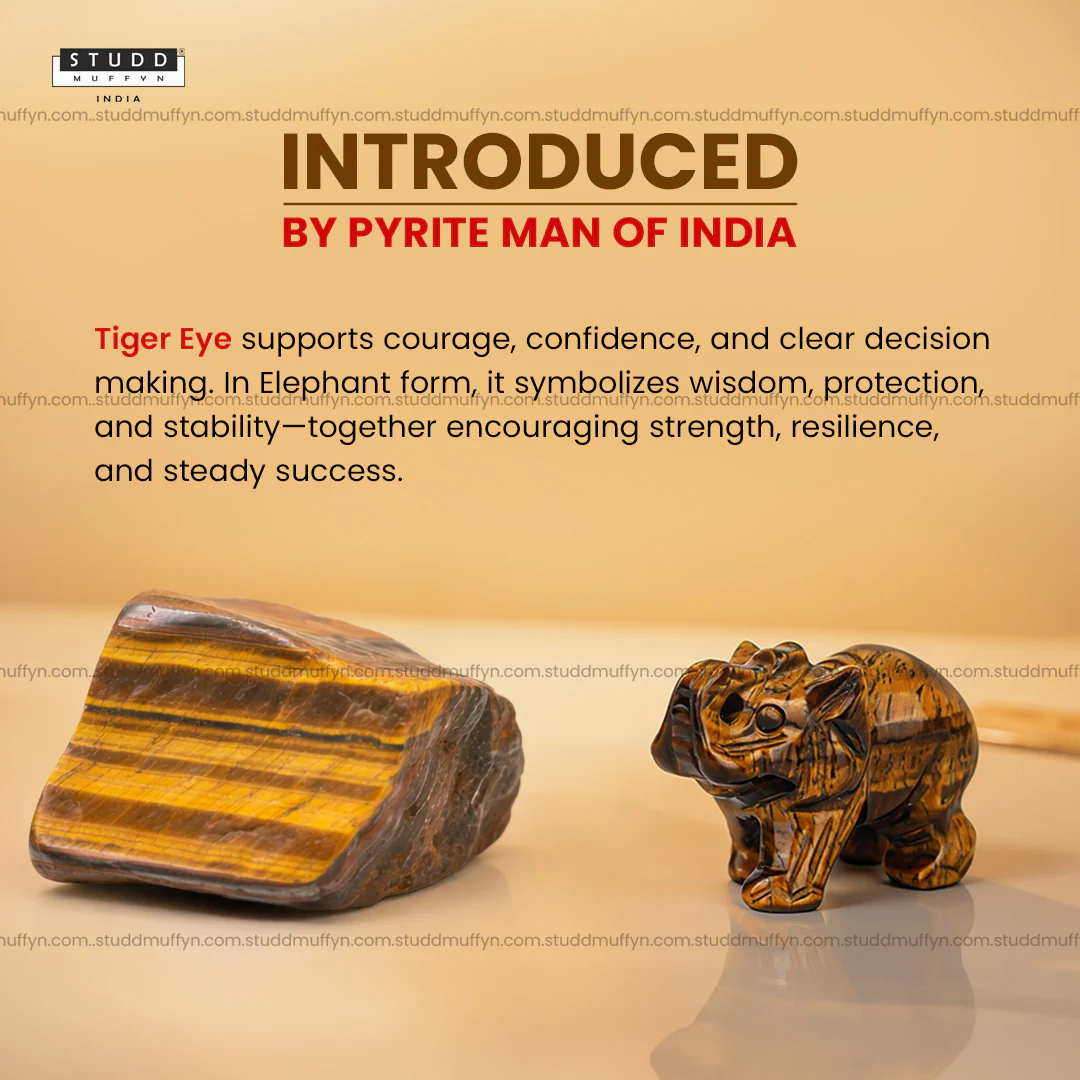 Tiger Eye Crystal Elephant | Miniature Series - Image 2