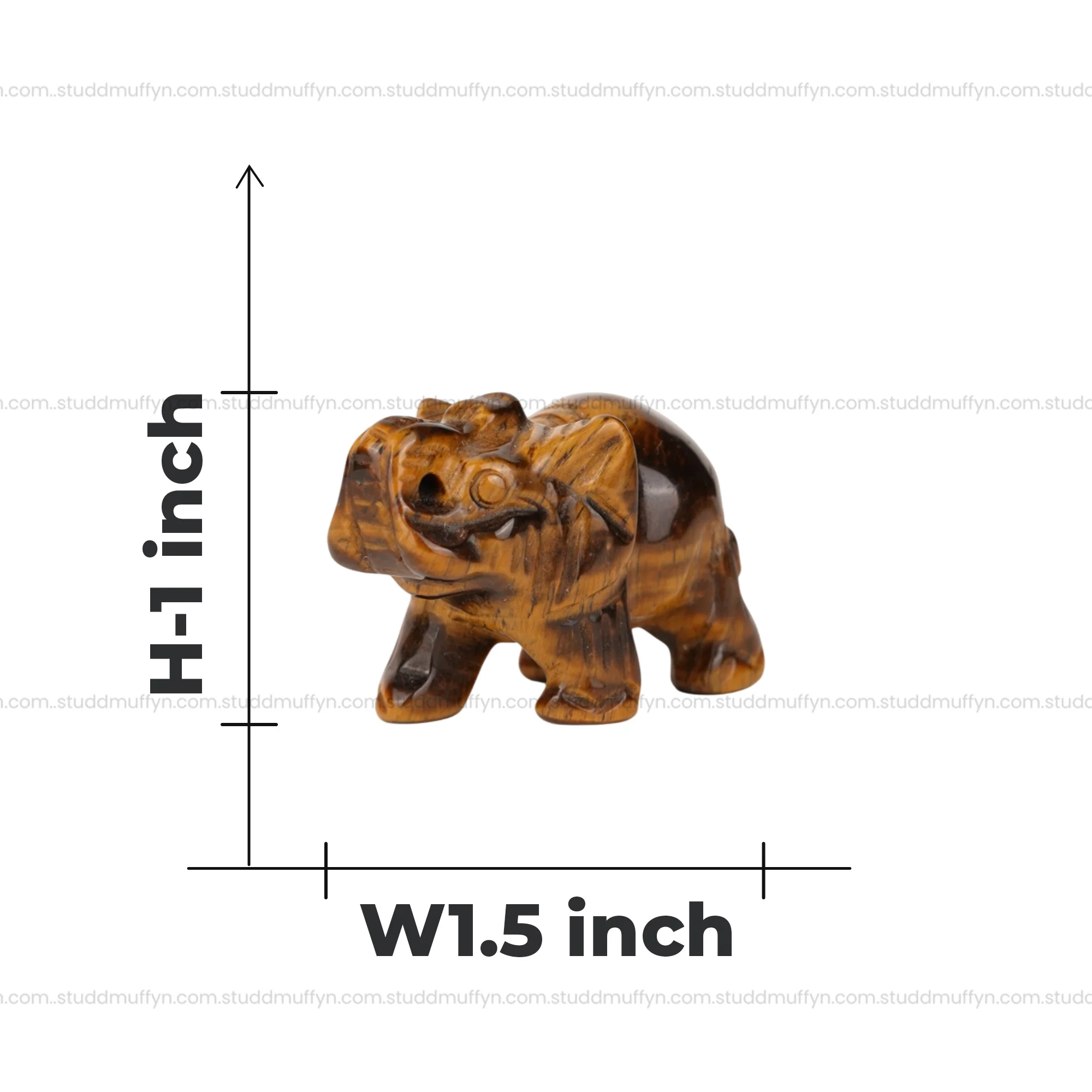 Tiger Eye Crystal Elephant | Miniature Series - Image 6