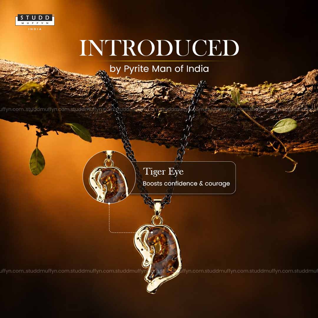 Fierce Tiger Pendant - 24k Gold Tone Plated [ Black Chain ] - Image 7