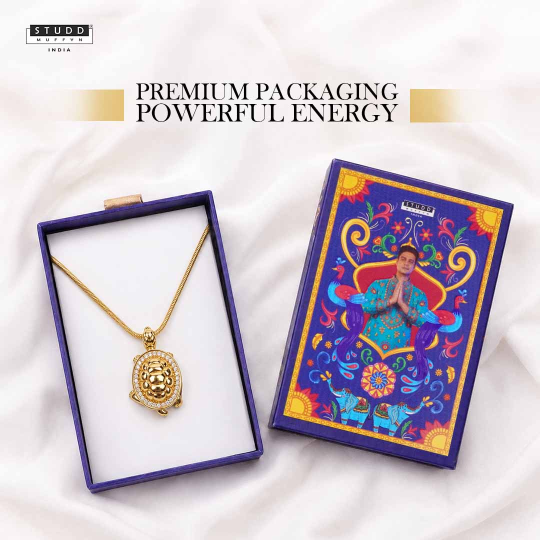 Turtle of Abundance Pendant - 24k Gold Tone Plated [ With Chain ] - Image 8