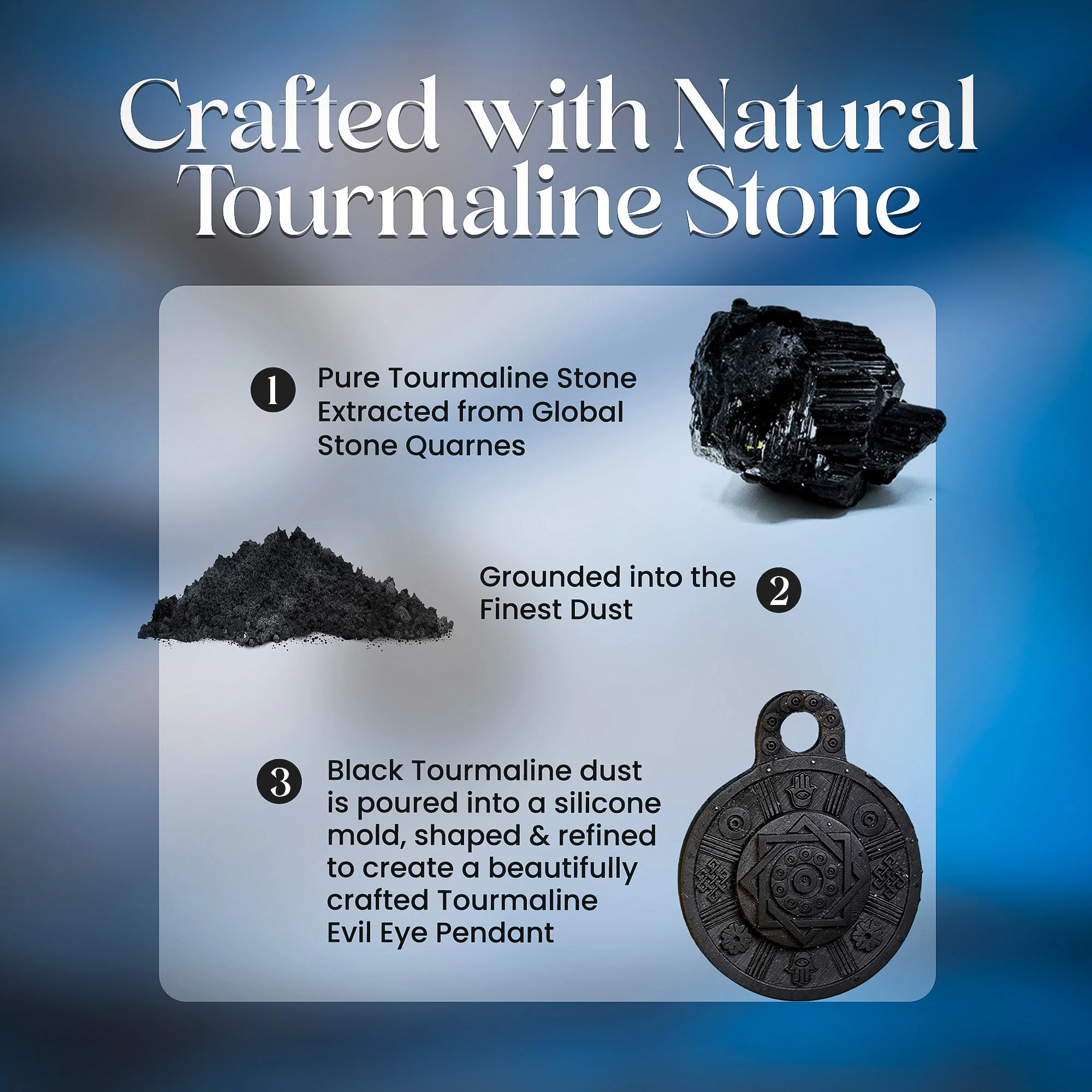 Tourmaline Evil Eye Pendant - Image 3