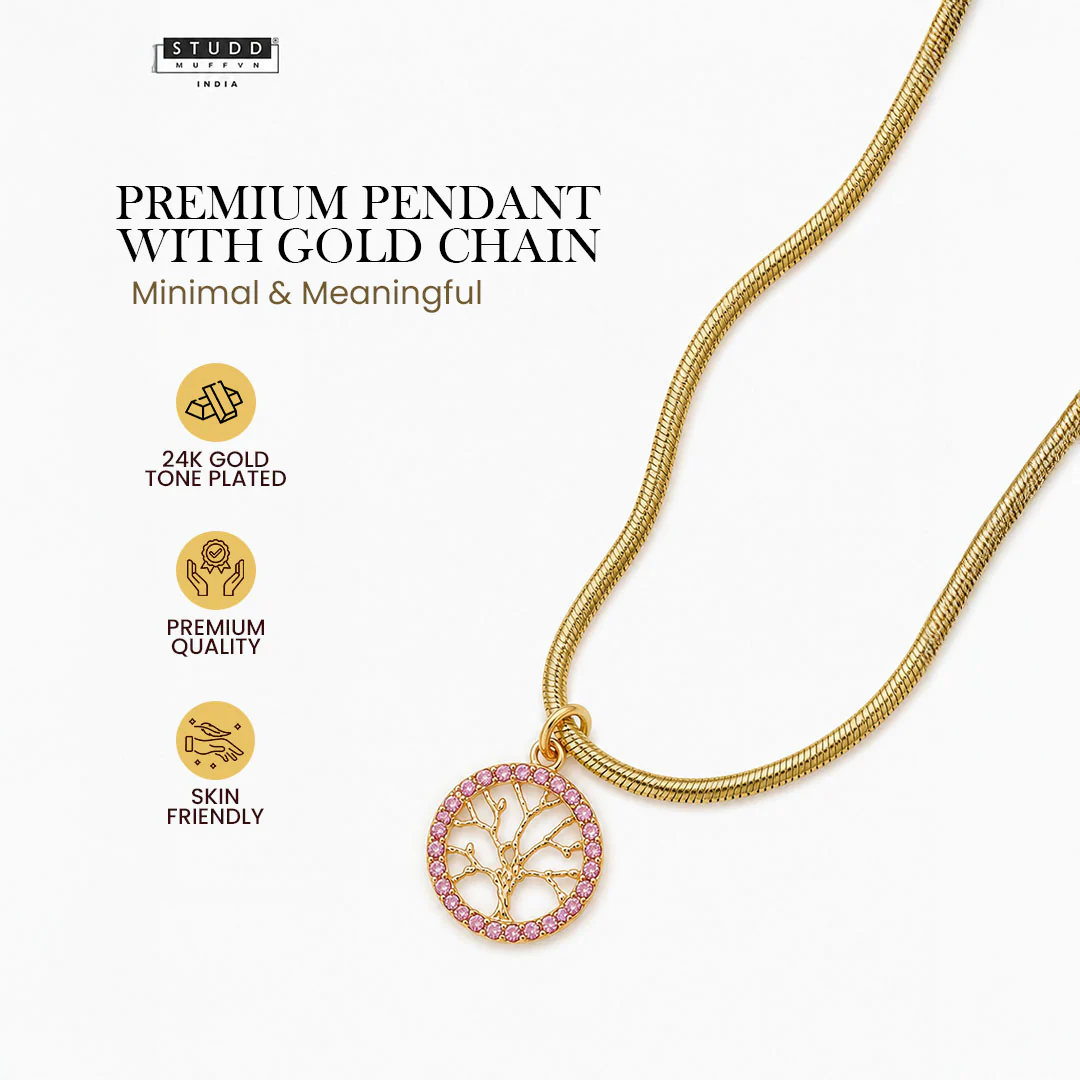 Tree of Life Pendant - 24k Gold Plated [ With Chain ] - Image 2