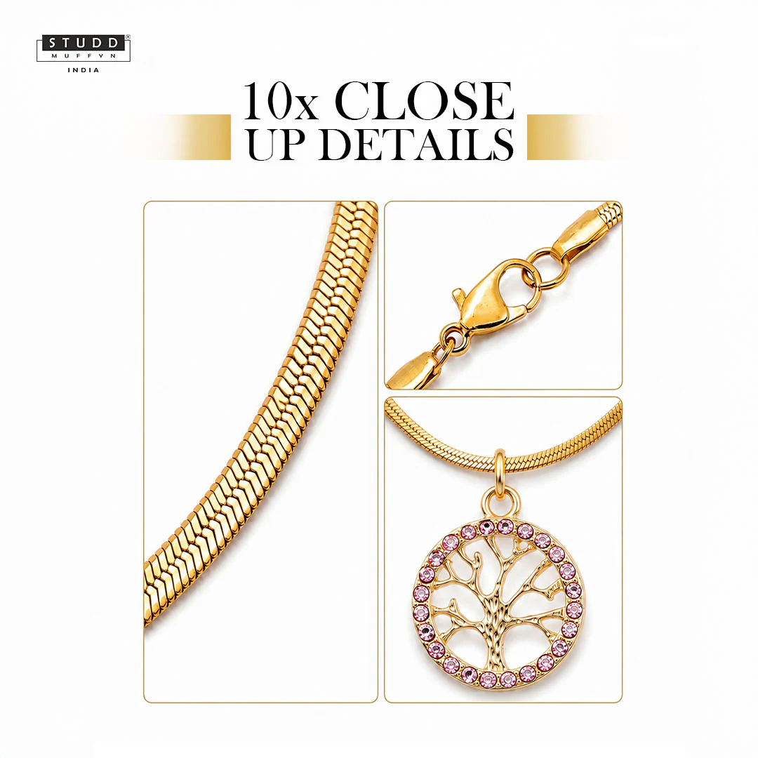 Tree of Life Pendant - 24k Gold Plated [ With Chain ] - Image 4