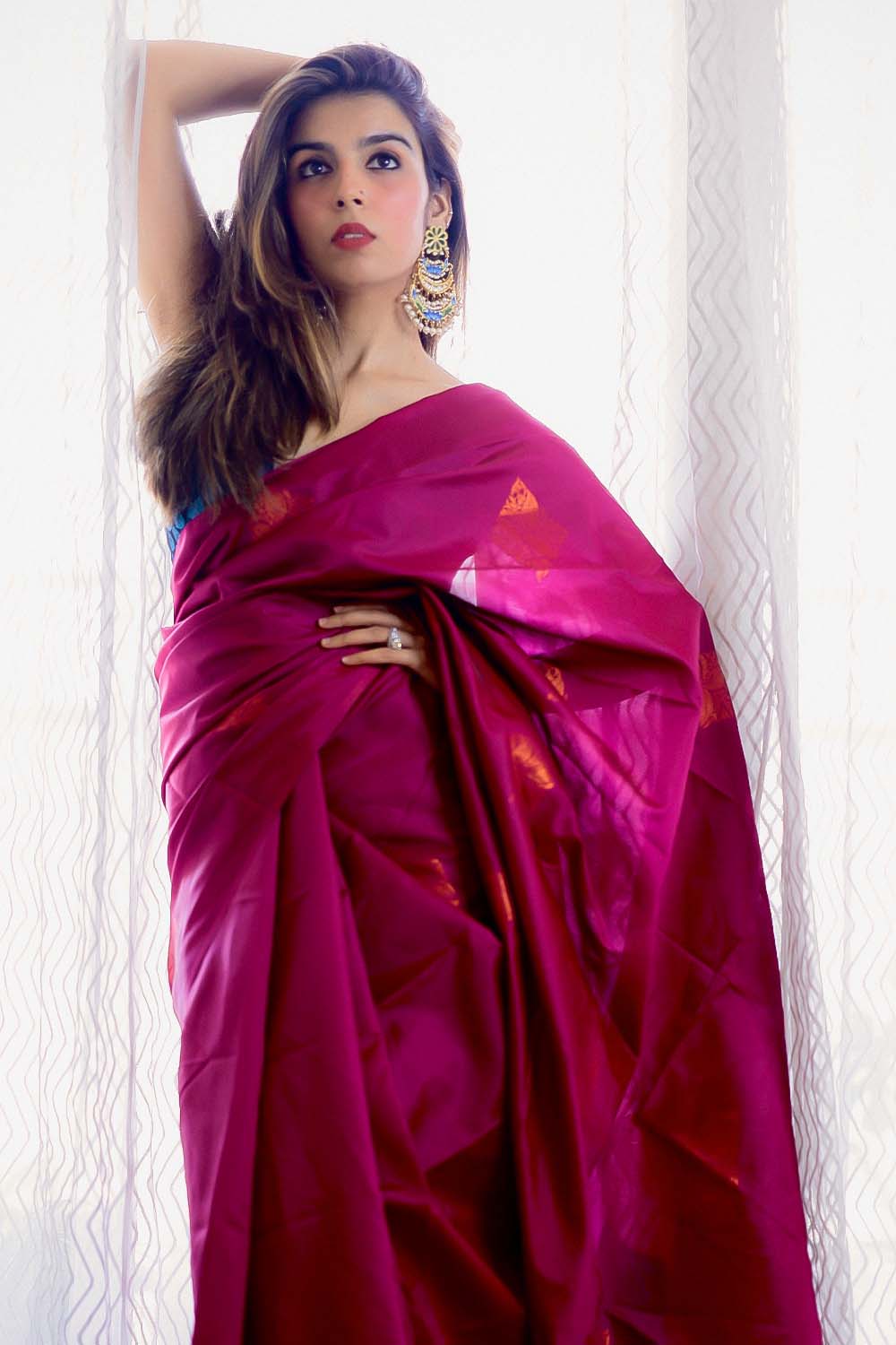 Varanasi I Banarasi Silk Saree I Hot Pink - Image 2