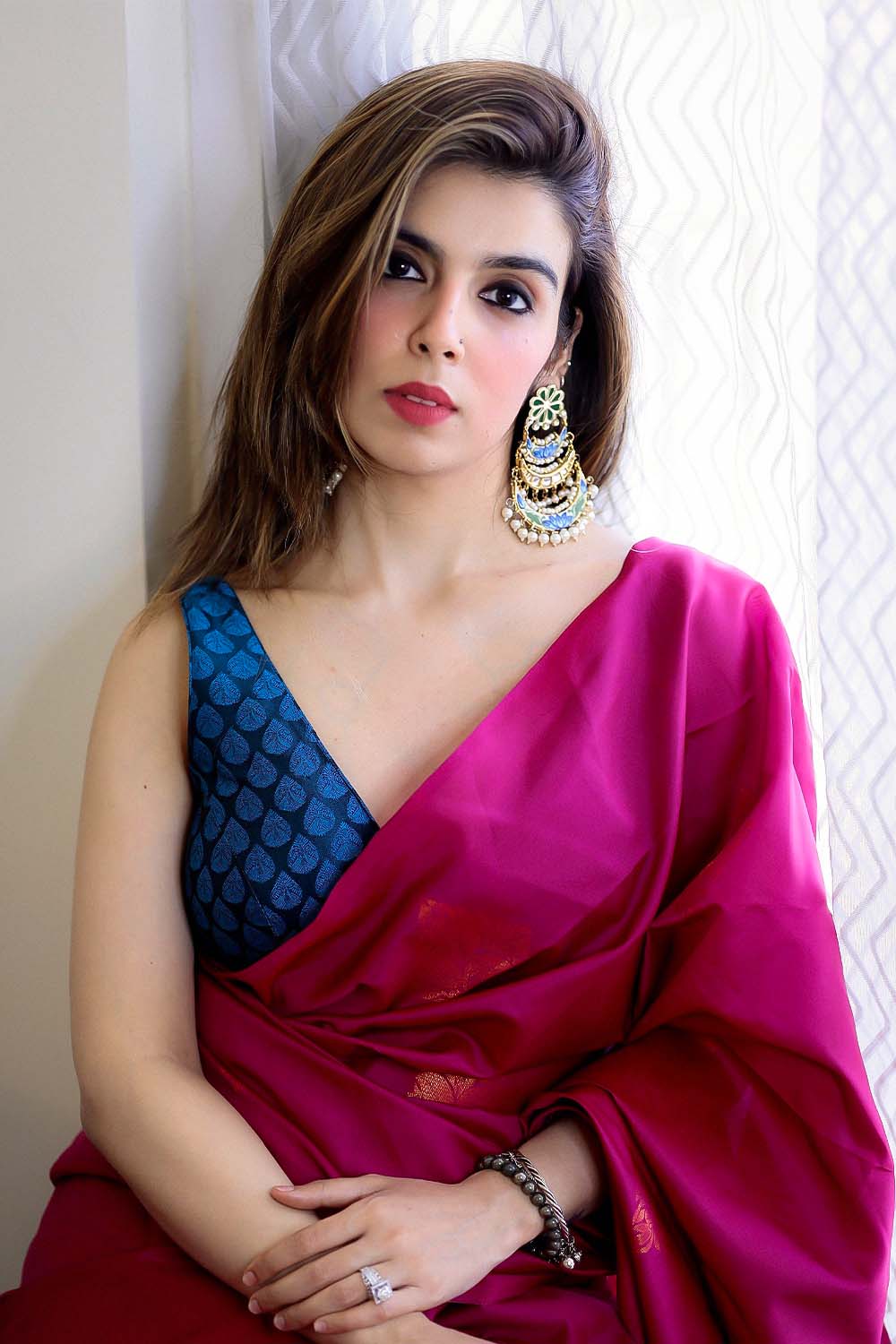 Varanasi I Banarasi Silk Saree I Hot Pink - Image 3