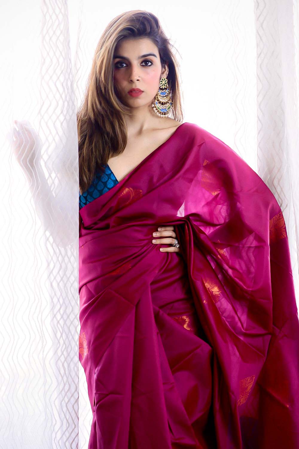 Varanasi I Banarasi Silk Saree I Hot Pink - Image 4