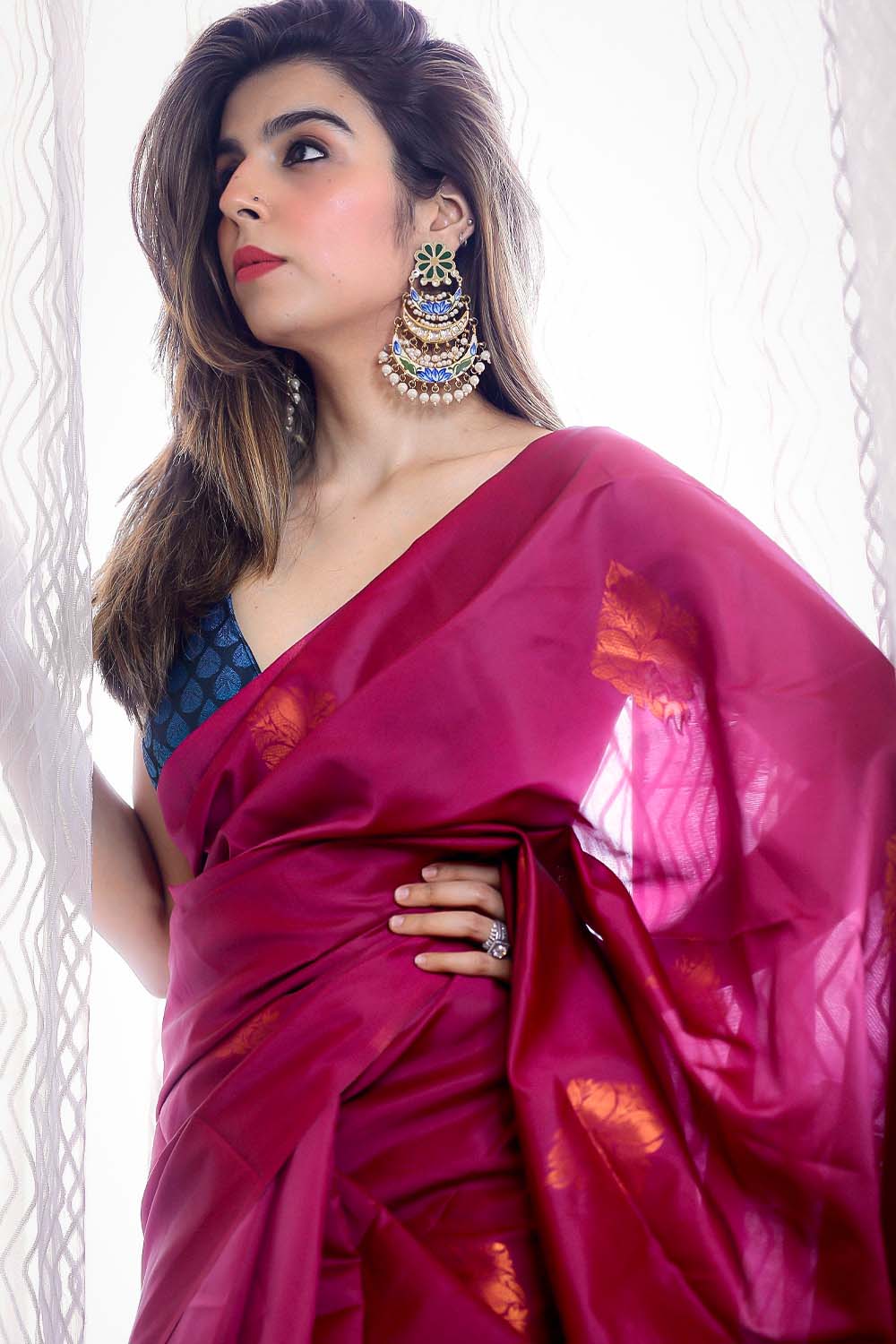 Varanasi I Banarasi Silk Saree I Hot Pink - Image 5