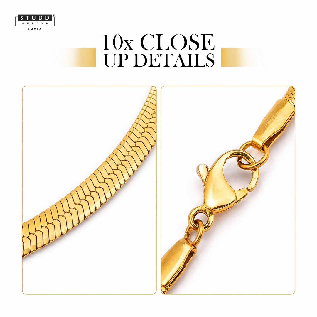 VELORE Snake Chain – 18K Gold Tone Plated [ PACK OF 2 ] - Image 5