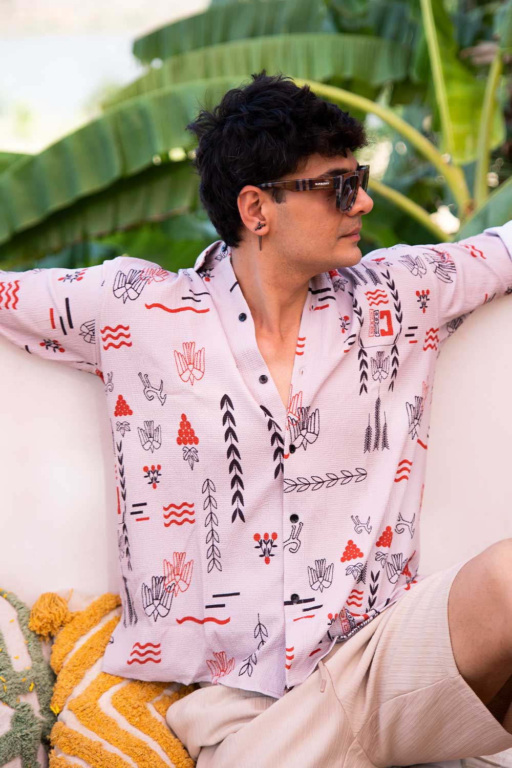 Warli Whisper | Luxury Popcorn Material I Men Shirt - Image 2