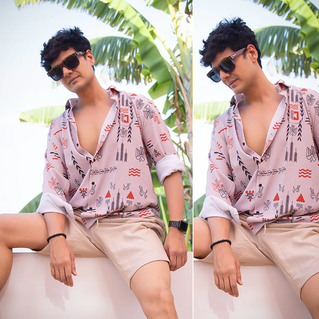 Warli Whisper | Luxury Popcorn Material I Men Shirt - Image 7