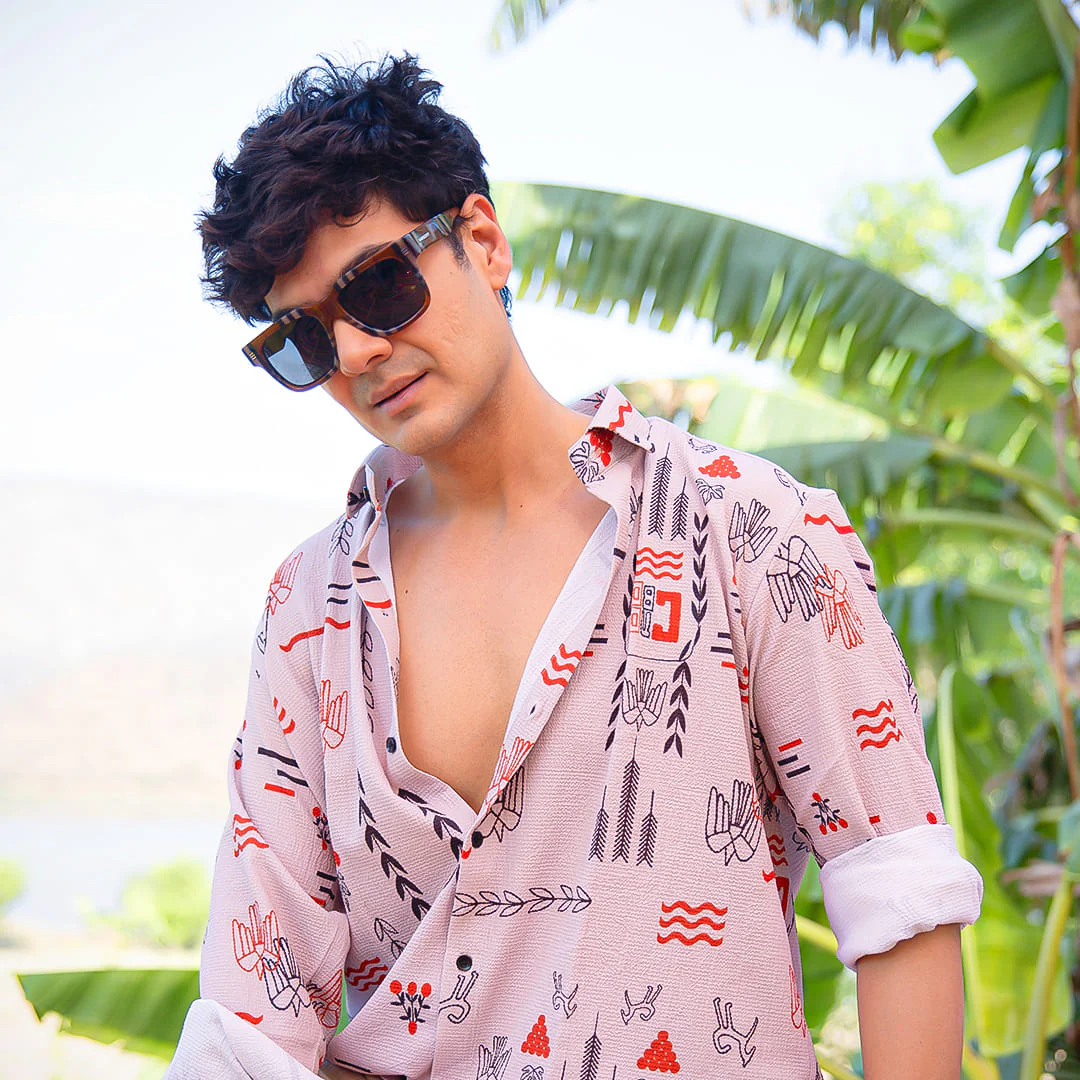 Warli Whisper | Luxury Popcorn Material I Men Shirt - Image 9
